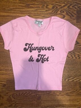 omighty Pink "Hungover & Hot" Crop Top
